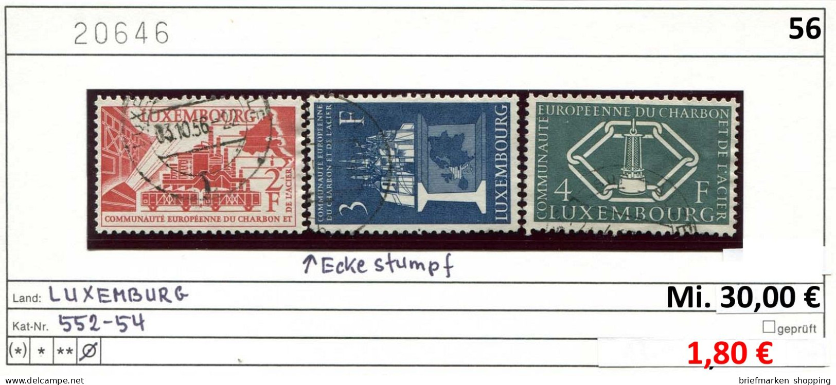 Luxemburg 1956 - Luxembourg 1956 - Michel 552-554 - Oo Oblit. Used Gebruikt - Used Stamps