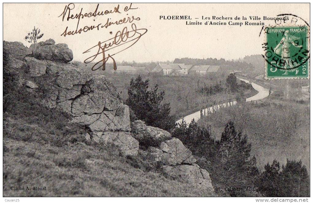 56 PLOERMEL - Les Rochers De La Ville Boucquais Limite D'ancien Camp Romain - Ploërmel