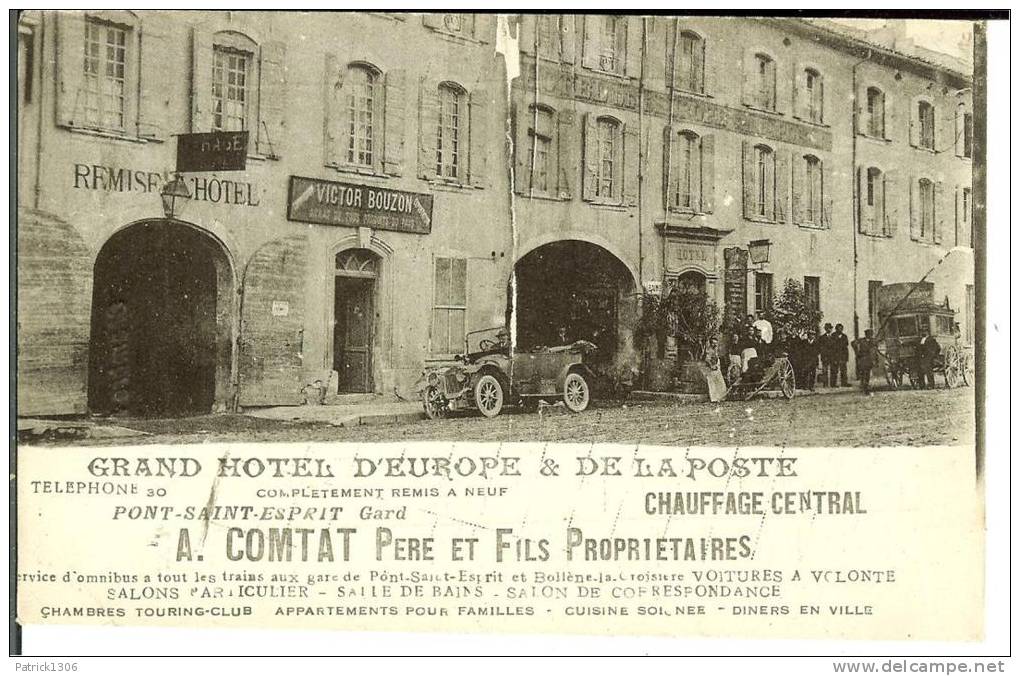 CPA PONT ST ESPRIT, Grand Hôtel D'Europe Et De La Poste  4892 - Pont-Saint-Esprit