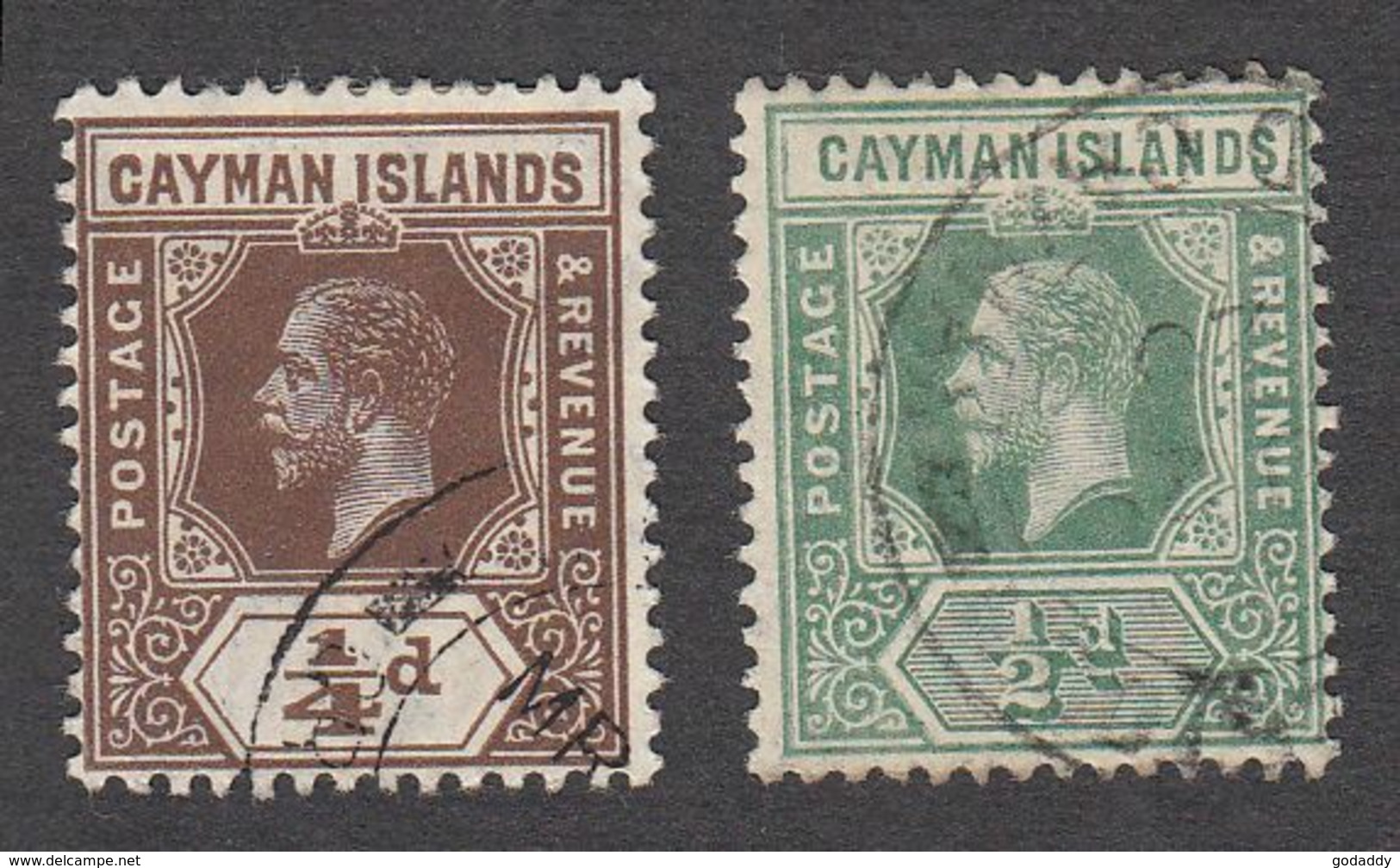 Cayman 1912   K.George V  1/4d & 1/2d   SG40 & SG41   Used - Kaimaninseln