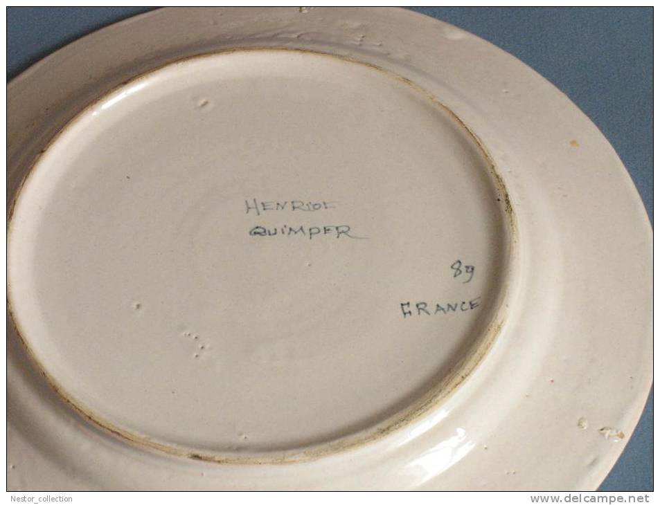 Assiette Quimper HENRIOT FRANCE 89 Motif Abstrait - Quimper/Henriot (FRA)