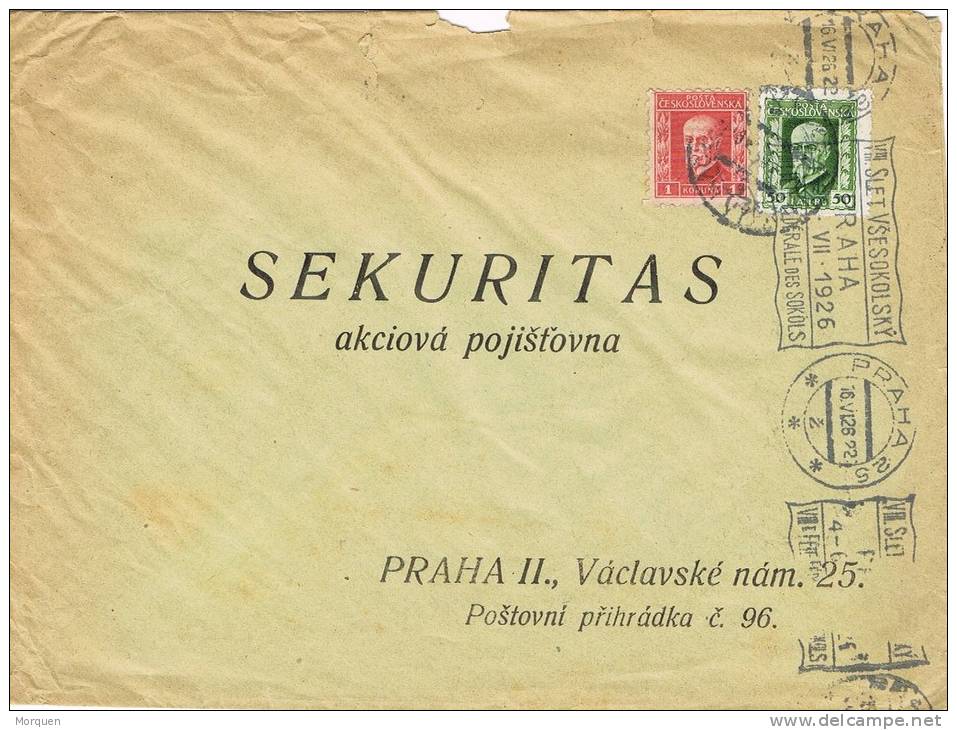 Carta Praha 1926 (checoslovaquia) Funcionamiento Pequeñas Empresas - Covers & Documents