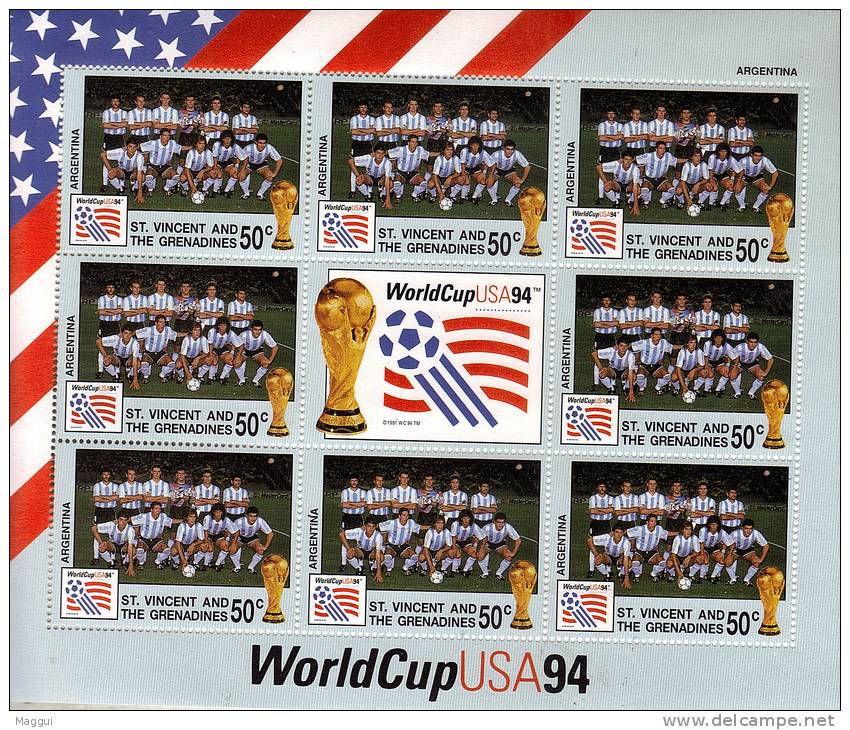 SAINT VINCENT  Feuillet   N° 2110   * *  Cup 1994 Football  Soccer Fussball  Argentine - 1994 – États-Unis
