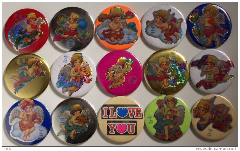 Set Of 15 Souvenir Badges With Strong Magnets (03) ! - Magnets