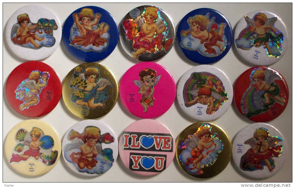 Set Of 15 Souvenir Badges With Strong Magnets ! (04) - Magnets