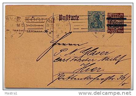 DR P133I/01 Postkarte München 1921  Kat. 7,50 € - Cartes Postales