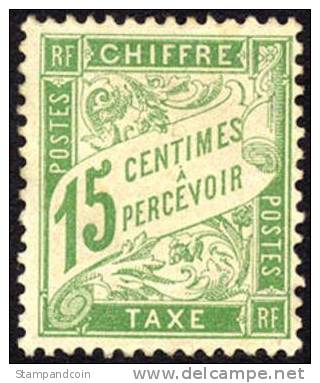 France J31 Mint No Gum 15c Light Green Postage Due From 1894 - 1859-1959 Mint/hinged