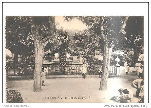 65236)cartolina Illustratoria Coruna - Jardin De San Carlos - La Coruña