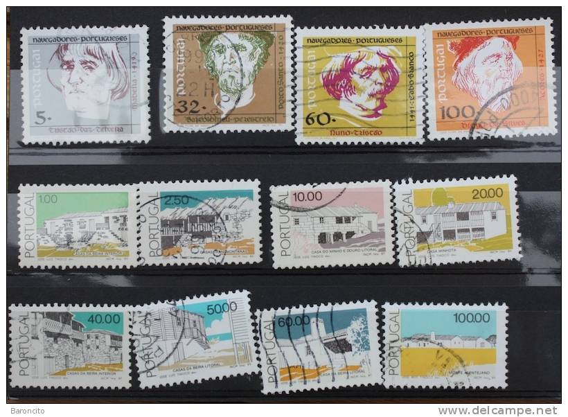PORTOGALLO - Vari Francobolli Usati 1987-1990, Serie Navigatori Portoghesi E Architettura Tradizionale. - Used Stamps