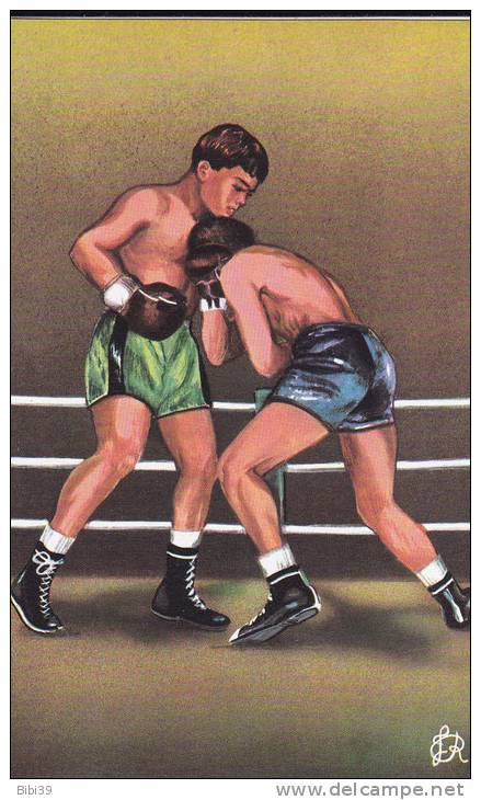 BOXE  _  JEUX OLYMPIQUES - TOKYO  1964. Poids Coq - Moyens - Mi-l.ourds-lourds. Illustrateur : J. Robion Pub Welcome-Tar - Boksen