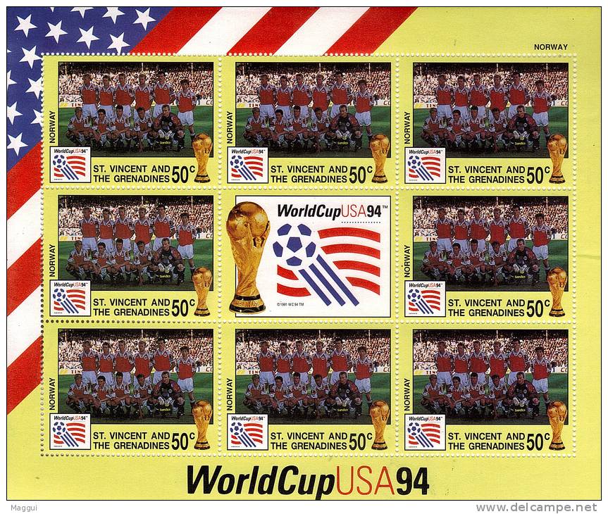 SAINT VINCENT  Feuillet N°  2098   * *  Cup 1994 Football  Soccer Fussball Norvege - 1994 – États-Unis