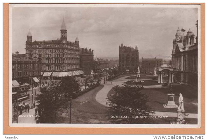 Ireland Belfast ( Donegall Square ) Real Photograph Photo Animé Animated Postcard Carte Postale CPA - Antrim