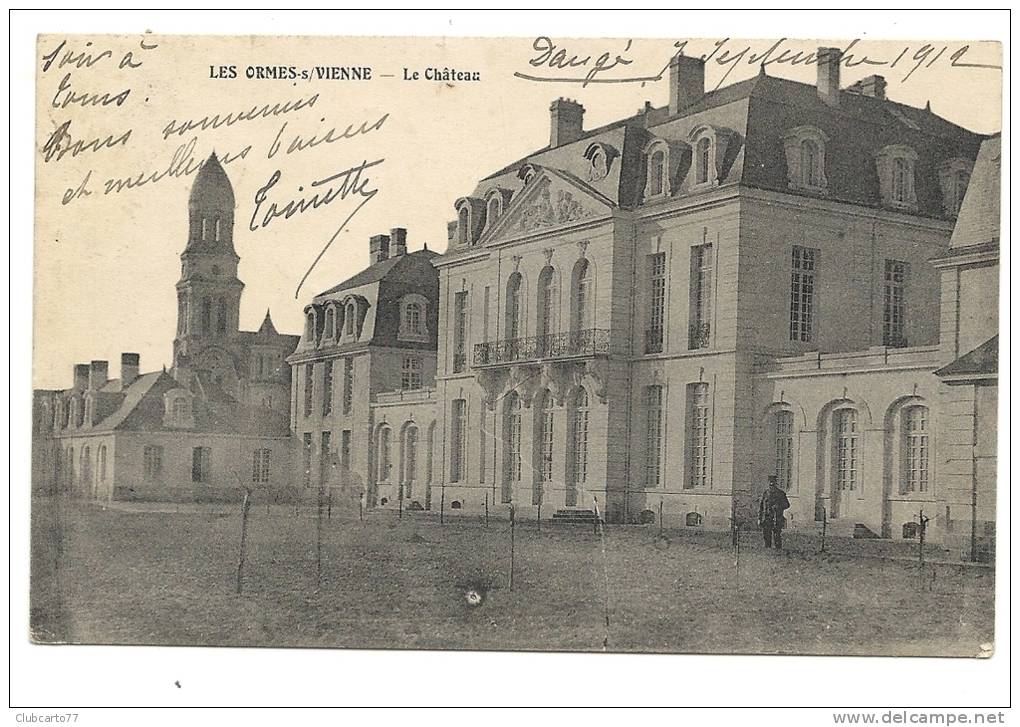 Les Ormes S/Vienne (86) : Le Château En 1914 (animée). - Autres & Non Classés