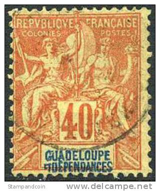 Guadeloupe #40 Used 40c From 1892 - Oblitérés