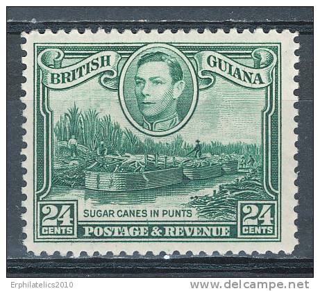 BRITISH GUIANA 1938 KING GEORGE VI SUGAR CANE WMK UPWRIGHT SG#312 VF OG MLH CV£26 (DEB01) - British Guiana (...-1966)