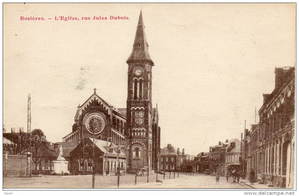Rosières En Santerre. L'Eglise, Rue Jules Dubois. - Rosieres En Santerre