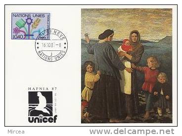 5437 - ONU Geneve 1987 - UNICEF - Cartoline Maximum