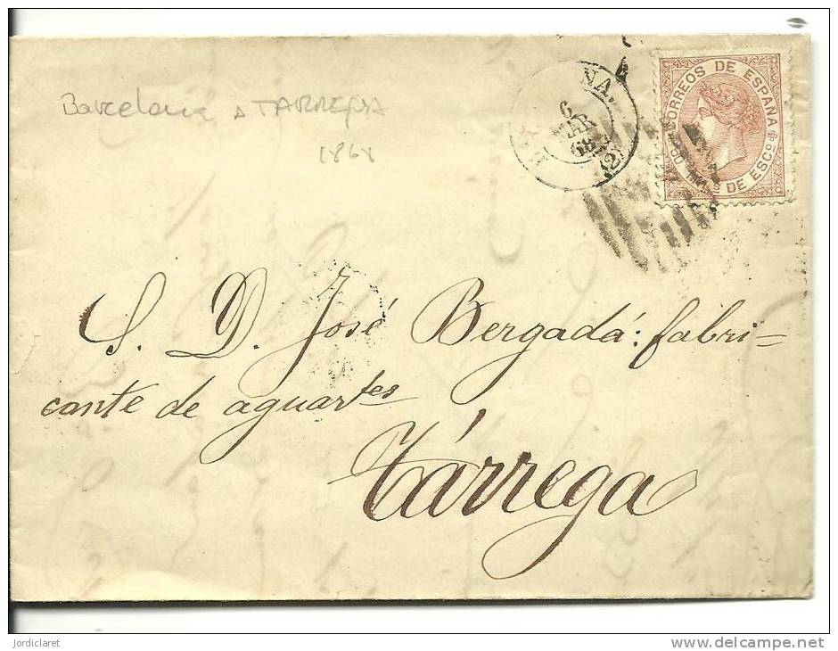 CARTA A TARREGA 1868 - Covers & Documents