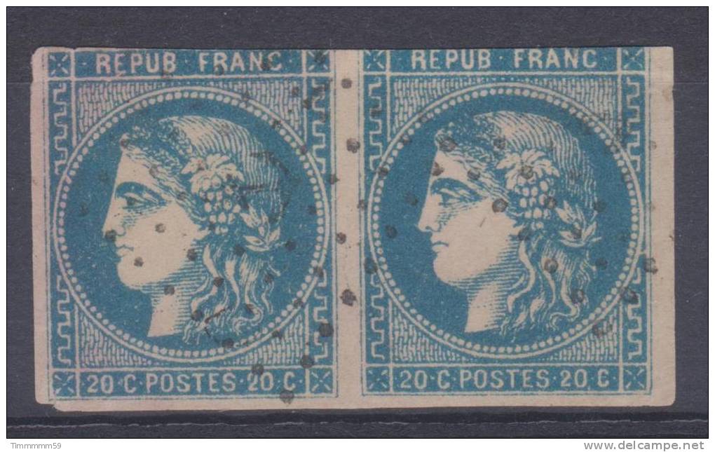 Lot N°16432   Variété/Paire Du N°46, Oblit  Ancre, Filets OUEST Et SUD - 1870 Ausgabe Bordeaux