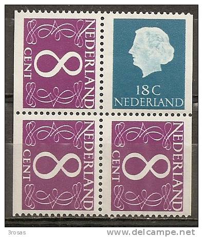 Pays-Bas Netherlands Bloc Du Carnet 3x8 & 1x18 MNH ** (only 8c Stamp Left M *) - Carnets Et Roulettes