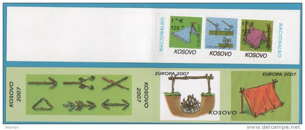 2007  EUROPA CEPT KOSOVO SERBIA JUGOSLAVIJA TYP  II  CARNET  SETS-APPENDIX  INTERESSANTE - 2007