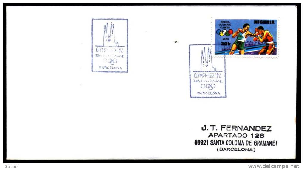 NIGERIA 1992 - OLYMPHILEX ´92 - OLYMPIC GAMES BARCELONA 1992 - BOXING STAMP - Summer 1992: Barcelona