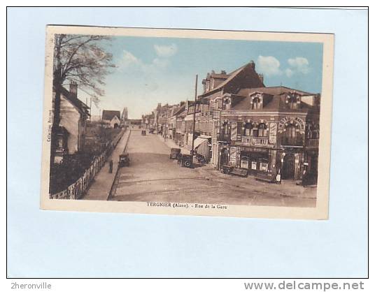 CPA   - 02 - TERGNIER - Rue De La Gare -  Hotel Martine - Other & Unclassified