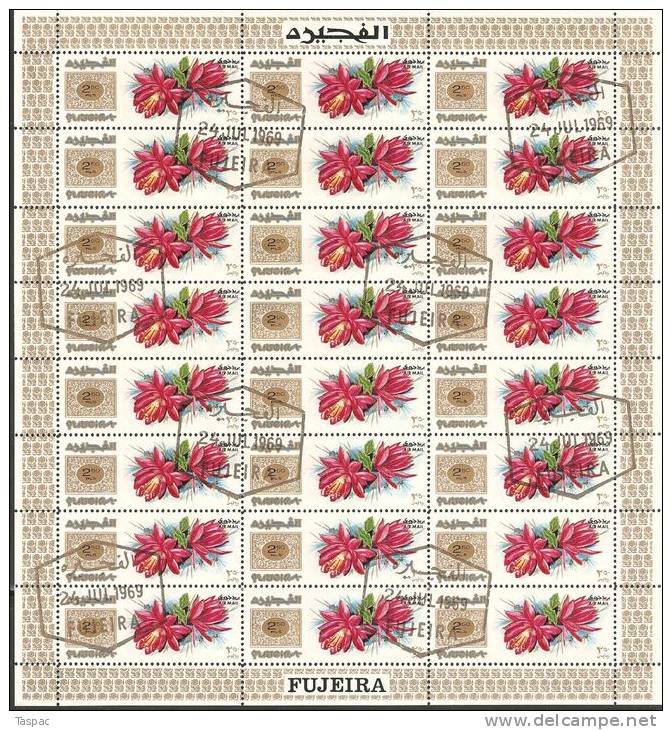 Fujeira 1969 Mi# 381-389 A Used - Sheets of 24 (except Mi# 386) - Wild Flowers