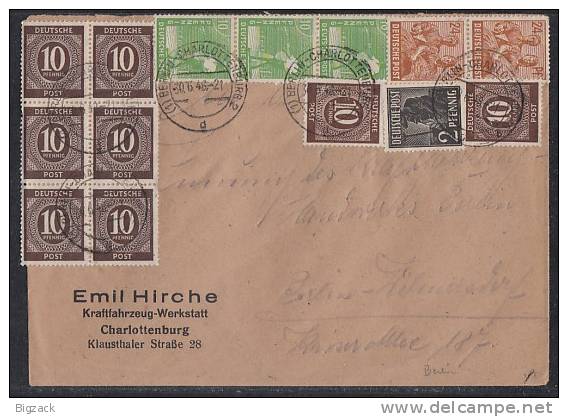 Brief Zehnfachfrankatur Mif Minr.8x 918,943,3x 946,2x 951 - Sonstige & Ohne Zuordnung