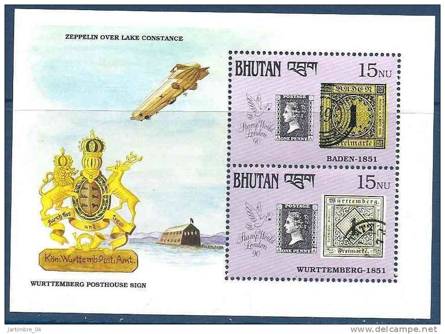 1990 BHOUTAN  BF 261** Penny Black - Bhutan