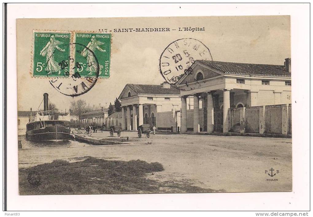 SAINT-MANDRIER : L'hôpital - Voyagé 1909 - - Saint-Mandrier-sur-Mer