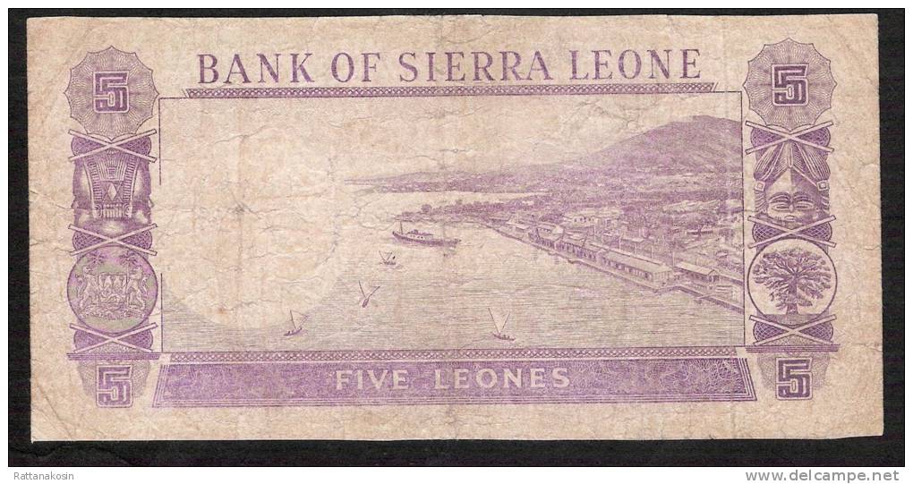 SIERRA LEONE  P3  5 LEONES 1964   #C/1  FINE+ NO Tear 2 P.h. ! RARE Note ! - Sierra Leone