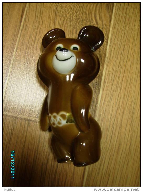 RUSSIA USSR MOSCOW 1980 OLYMPICS MASCOT PORCELAIN BEAR MISHA - Apparel, Souvenirs & Other