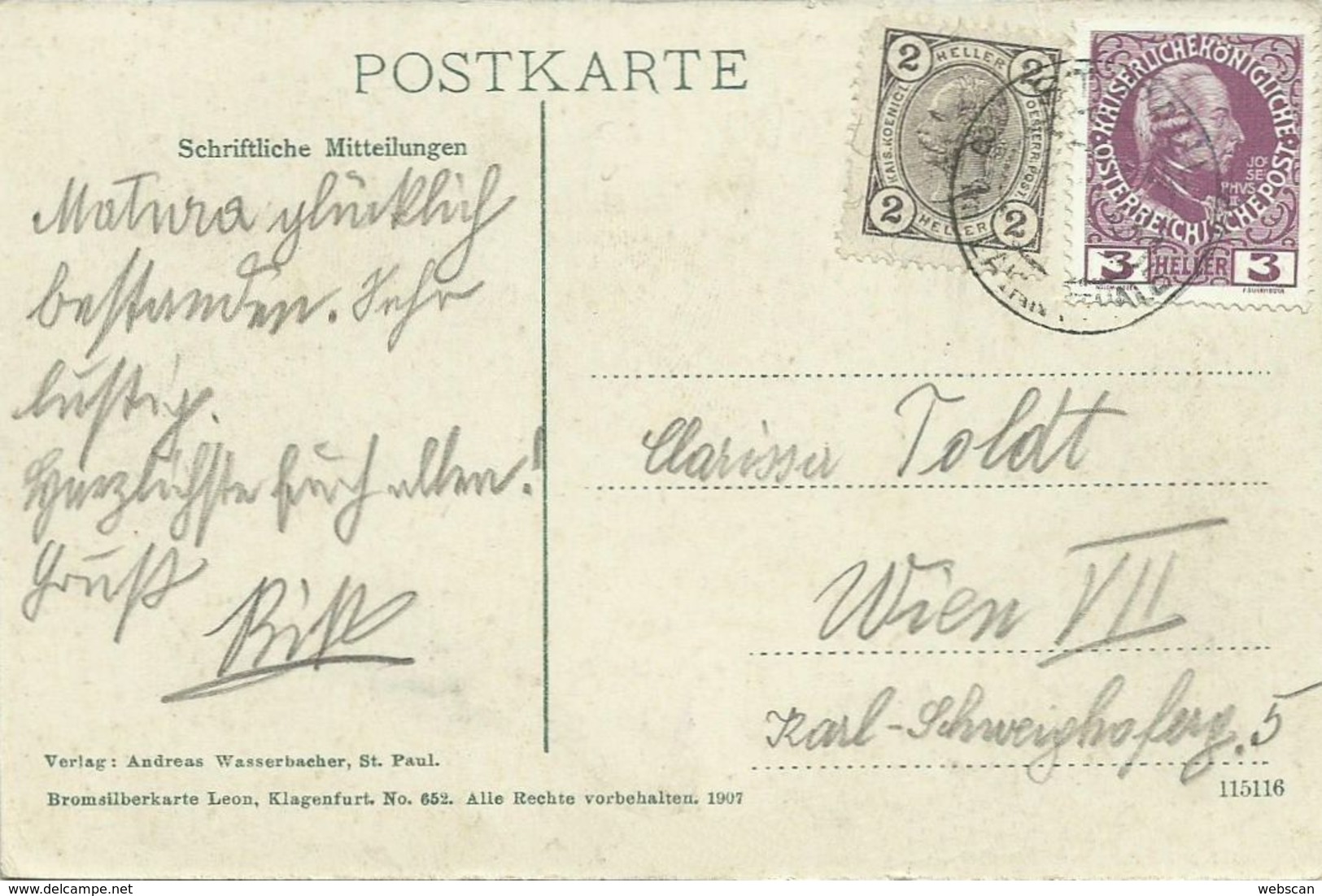 AK St. Paul Im Lavantal Lavanthal Ortsansicht 1907 MiF K&k #01 - Wolfsberg