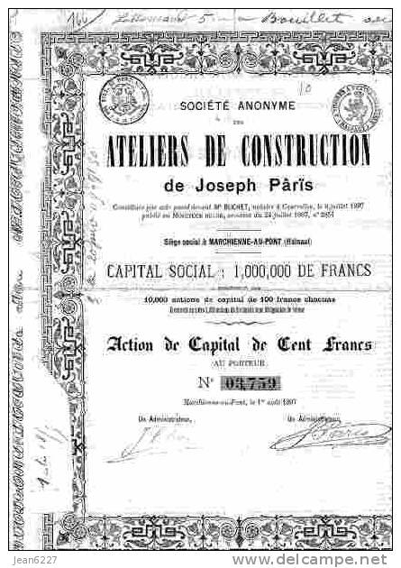 Ateliers De Construction De Joseph Pârïs - P - R