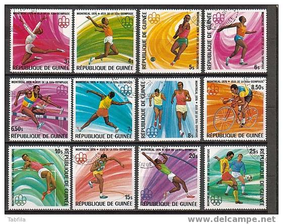 GUINEE - 1976 - Jeux Olimpiques D´Ete - Montreal´76 - 12v  Obl. - Ete 1976: Montréal