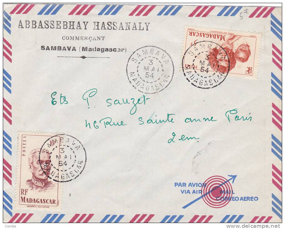 Belle Lettre MADAGASCAR 1954 SAMSAVA/d290 - Covers & Documents