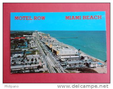 Miami Beach FL   Aerial View Motel Row  Early Chrome       -----   ====  Ref 363 - Miami Beach