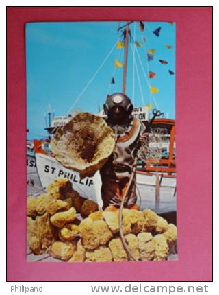 Tarpon Springs Fl Sponge Diver   Early Chrome       -----   ====  Ref 363 - Miami Beach