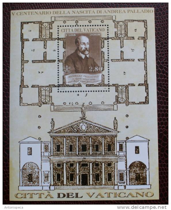 VATICAN 2008 - PALLADIO SHEET  MNH** - Blocs & Feuillets