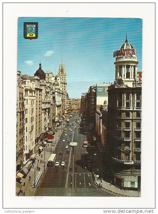 Cp, Espagne, Madrid, Avenue De "José Antonio", Voyagée - Madrid