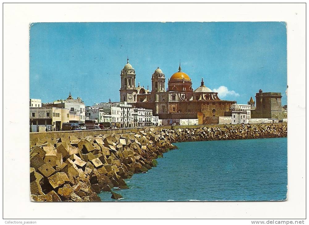 Cp, Espagne, Cadiz, Campo Del Sur Y Catedral, Voyagée 1968 - Cádiz