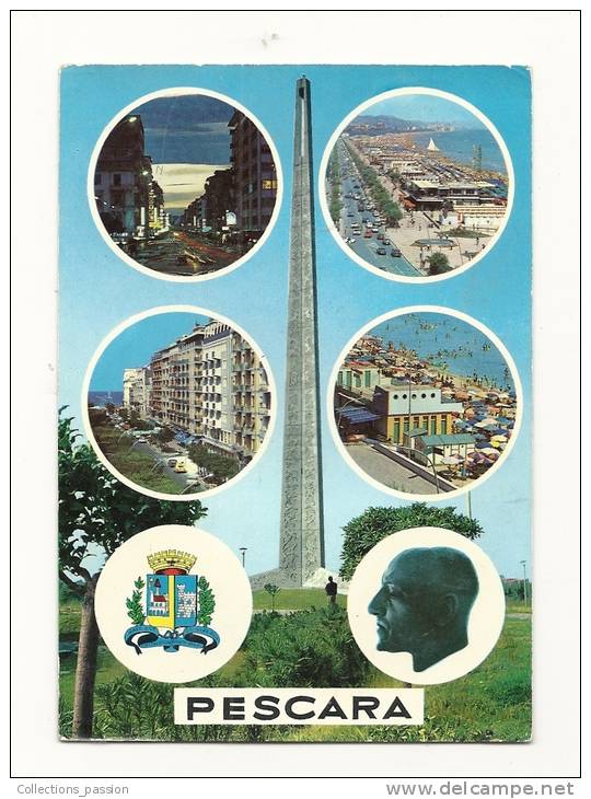 Cp, Italie, Pescara, Multi-Vues, Voyagée 1973 - Pescara