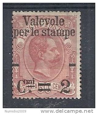 1890 REGNO VALEVOLE PER LE STAMPE 2 SU 50 CENT MH * -  RR9506 - Ongebruikt