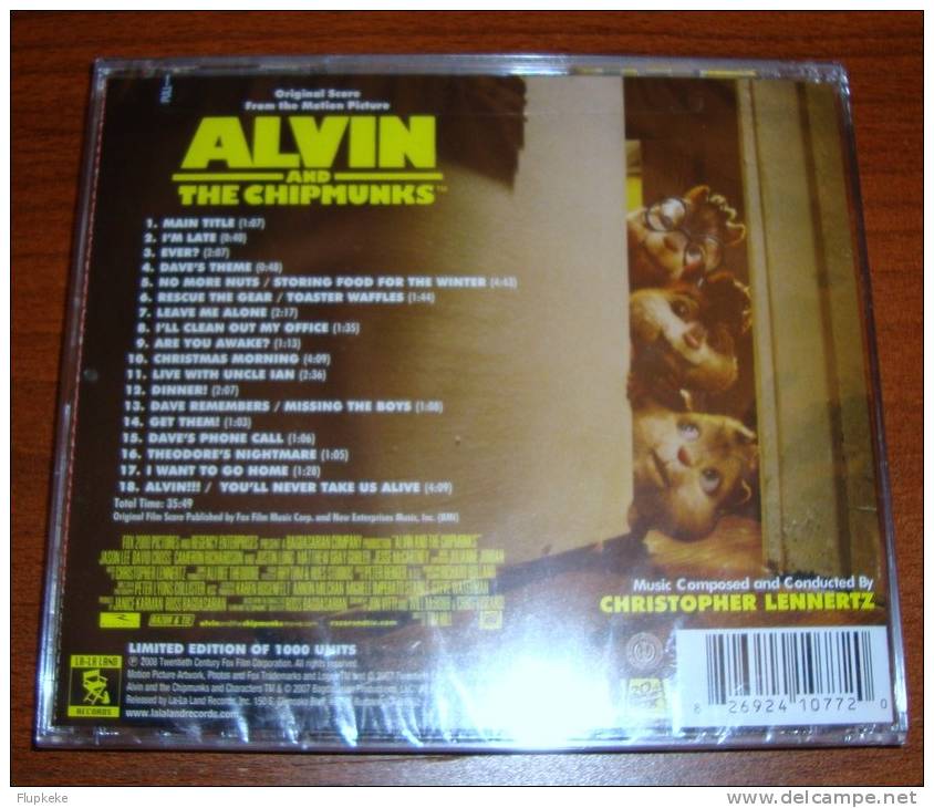 Cd Soundtrack Alvin And The Chipmunks Christopher Lennertz Limited Edition La-la Land Records - Musique De Films