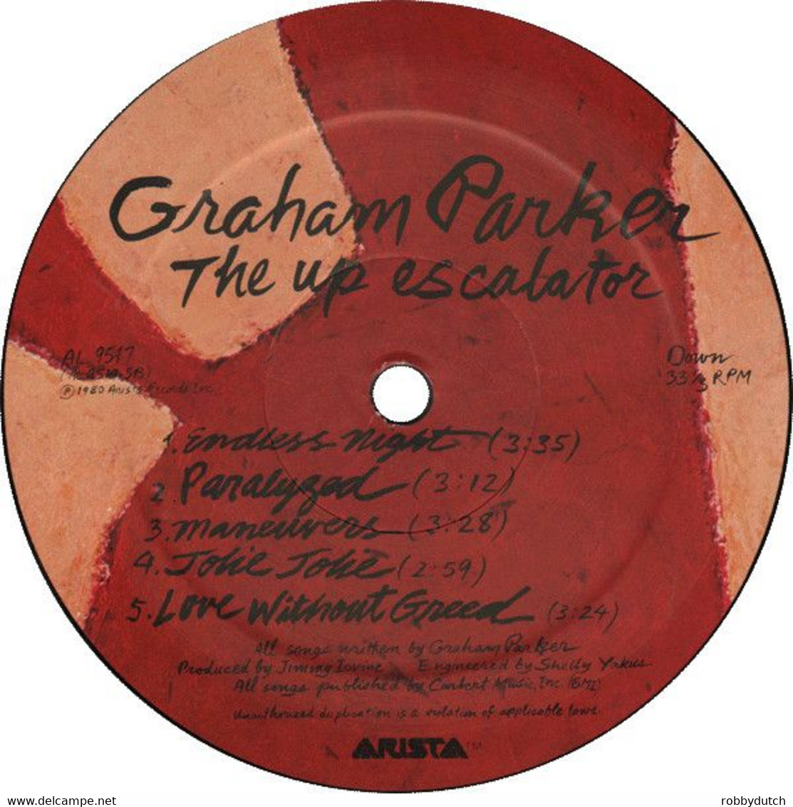 * LP *  GRAHAM PARKER AND THE RUMOUR - THE UP ESCALATOR (USA 1980 Ex-!!!) - Punk