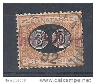 1890-91 REGNO USATO SEGNATASSE MASCHERINA 30 C SU 2 C - RR9515-2 - Strafport