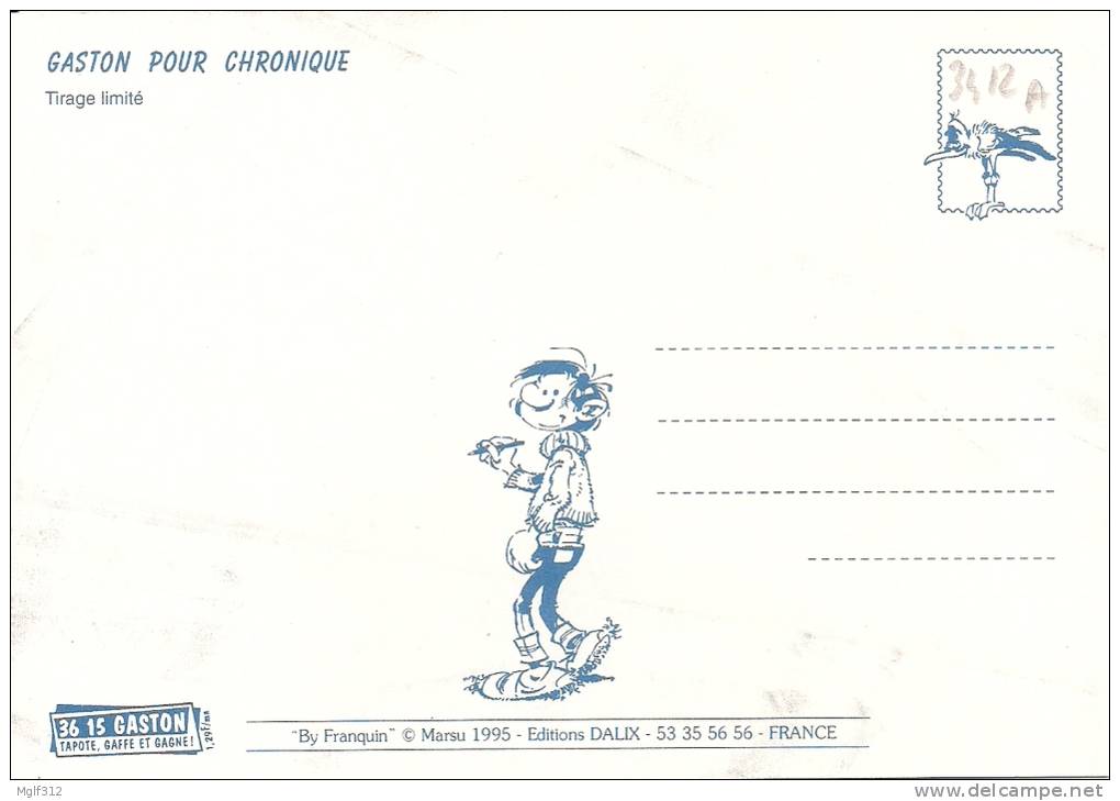 CPM FRANQUIN : GASTON POUR CHRONIQUE - Comics