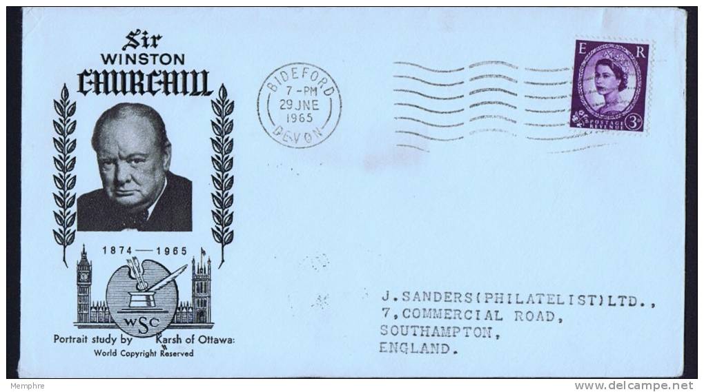 LUNDY IS.  1965  Churchill  FDC - Local Issues