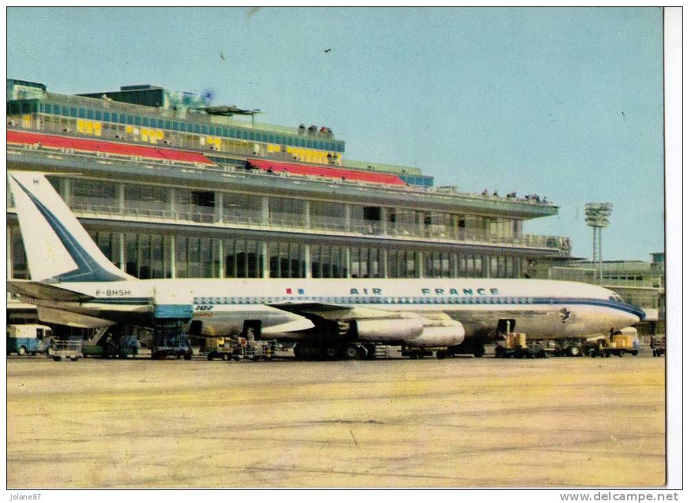 CPM          AEROPORT DE PARIS ORLY 1962       L AEROGRARE ET BOEING 707  AIR FRANCE - Aéroports De Paris